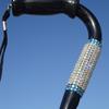 Custom Heavy Duty cane in Clear mesh with Aquamarine Crystals.  HD canes are a custom order item.